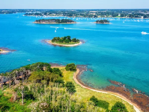 Gulf Islands route with scattered islands and open water
