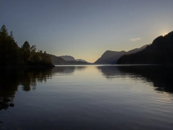 Desolation Sound route through narrow passages and inlets
