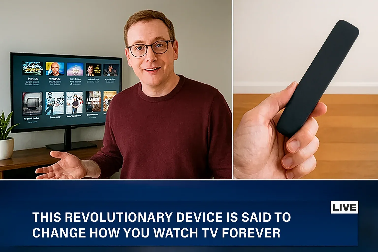 Revolutionary device that changes how you watch TV forever - man demonstrating the technology