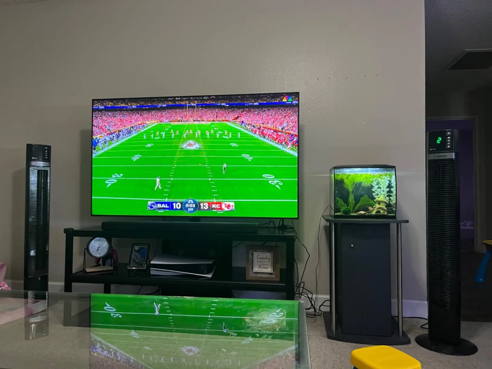 TV showing multiple sports channels and clear reception